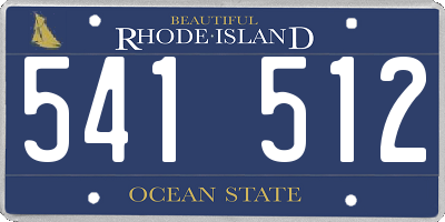 RI license plate 541512