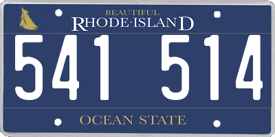 RI license plate 541514