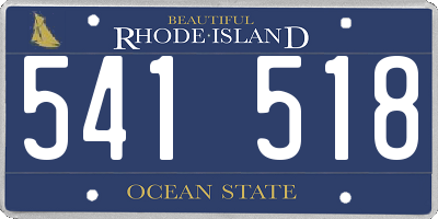 RI license plate 541518