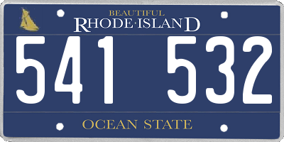 RI license plate 541532