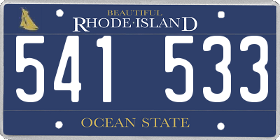 RI license plate 541533