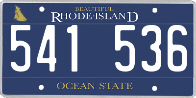 RI license plate 541536