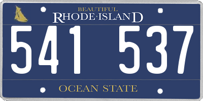 RI license plate 541537