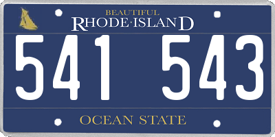 RI license plate 541543