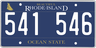 RI license plate 541546