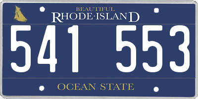 RI license plate 541553