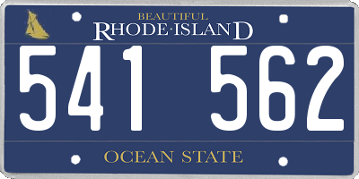 RI license plate 541562