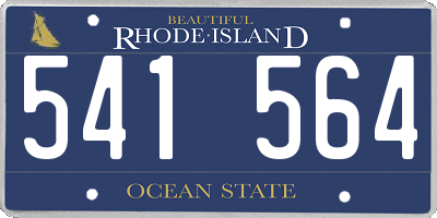 RI license plate 541564
