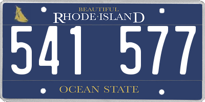 RI license plate 541577