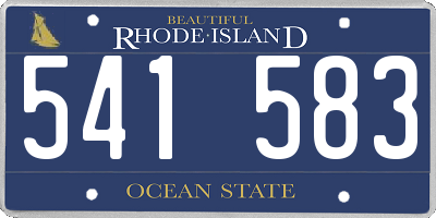 RI license plate 541583