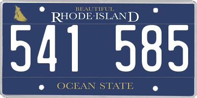 RI license plate 541585