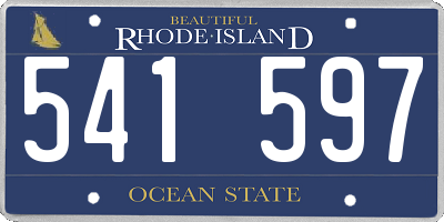 RI license plate 541597