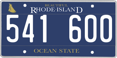 RI license plate 541600