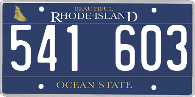 RI license plate 541603