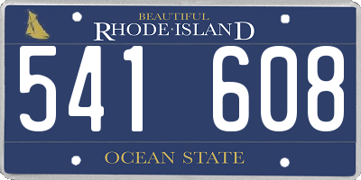 RI license plate 541608