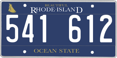 RI license plate 541612