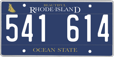 RI license plate 541614