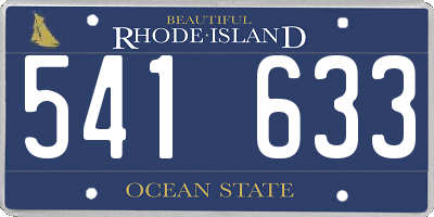 RI license plate 541633