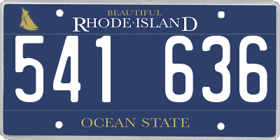 RI license plate 541636
