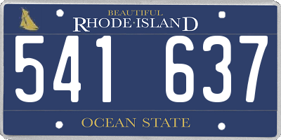 RI license plate 541637