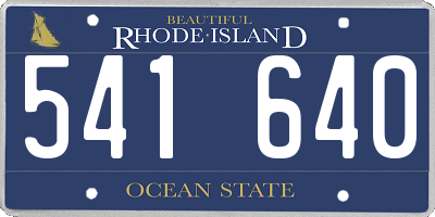 RI license plate 541640