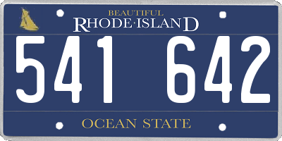 RI license plate 541642