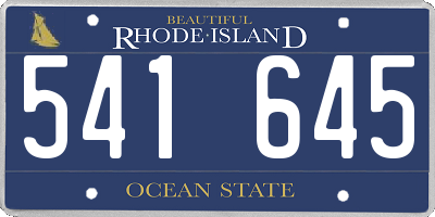 RI license plate 541645