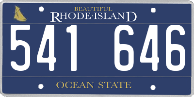RI license plate 541646