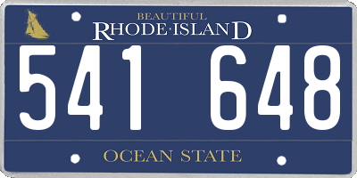 RI license plate 541648
