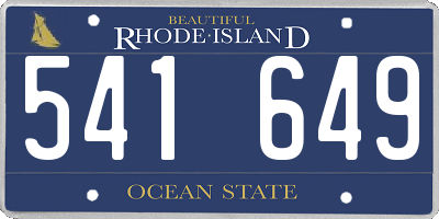 RI license plate 541649