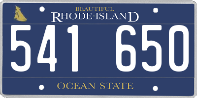 RI license plate 541650