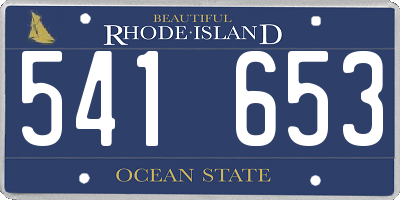 RI license plate 541653