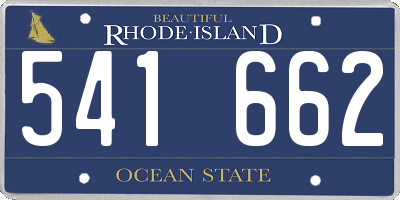 RI license plate 541662