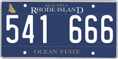 RI license plate 541666