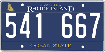 RI license plate 541667
