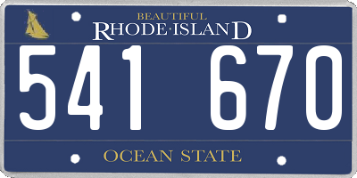 RI license plate 541670
