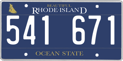 RI license plate 541671