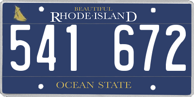RI license plate 541672