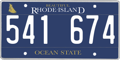 RI license plate 541674