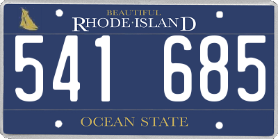 RI license plate 541685