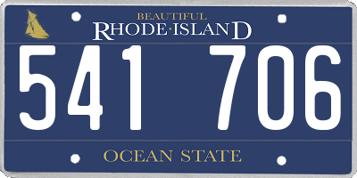 RI license plate 541706