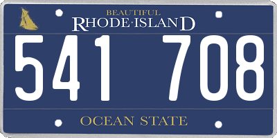 RI license plate 541708