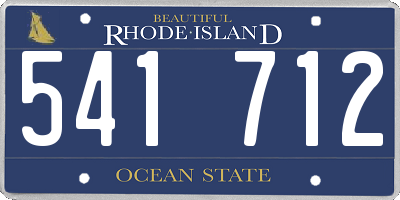 RI license plate 541712