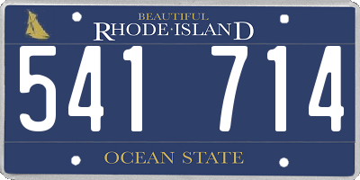 RI license plate 541714