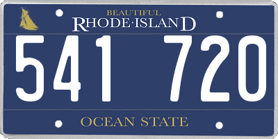 RI license plate 541720