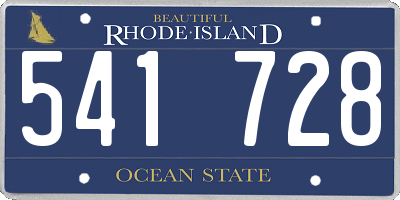 RI license plate 541728