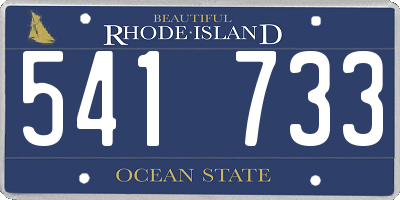 RI license plate 541733
