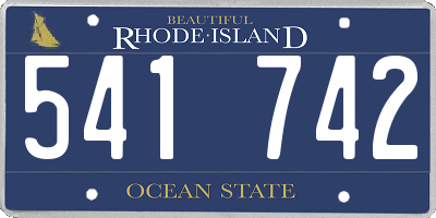 RI license plate 541742