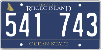 RI license plate 541743