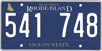RI license plate 541748